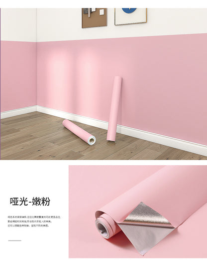 Matte PVC Vinyl Self Adhesive Wallpapers Furniture Renovation Films White DIY Decorative Kitchen Cabinet Waterproof Wall Sticker