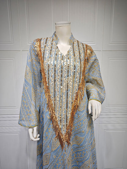 Marokko Party kleid für Frauen muslimische Abaya Mesh Pailletten Jalabiya Dubai Abayas Kaftan Abaya Islam Vestidos arabische lange Robe Herbst