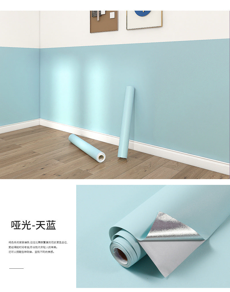 Matte PVC Vinyl Self Adhesive Wallpapers Furniture Renovation Films White DIY Decorative Kitchen Cabinet Waterproof Wall Sticker