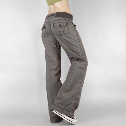 Vintage Y2K Flared Jeans Retro Button-up Low Rise Casual Denim Hose Harajuku 2000er Jahre Hose Basic Aesthetic Mom