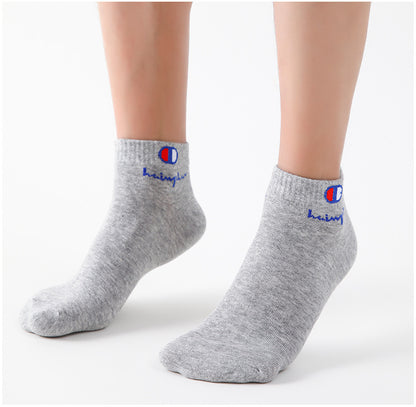 5/10/20 Pairs Men Ankle Socks Cotton Brand Classic Fashion Black White Socks Breathable Mesh Athletic Sports Socks for Summer.