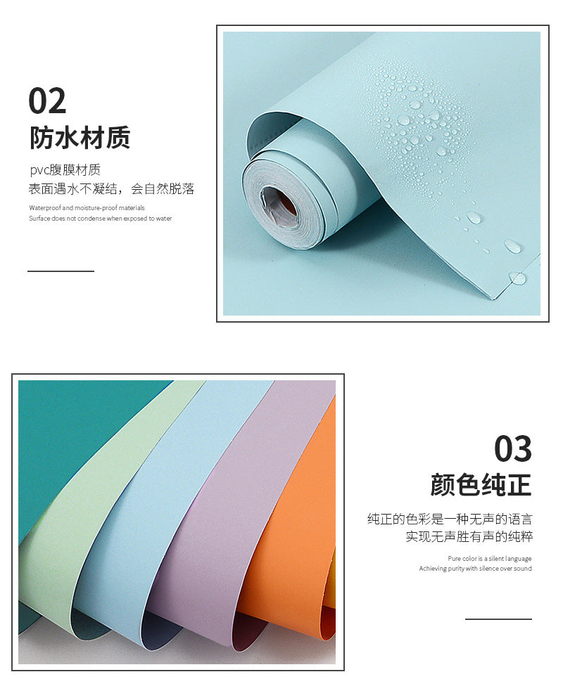Matte PVC Vinyl Self Adhesive Wallpapers Furniture Renovation Films White DIY Decorative Kitchen Cabinet Waterproof Wall Sticker