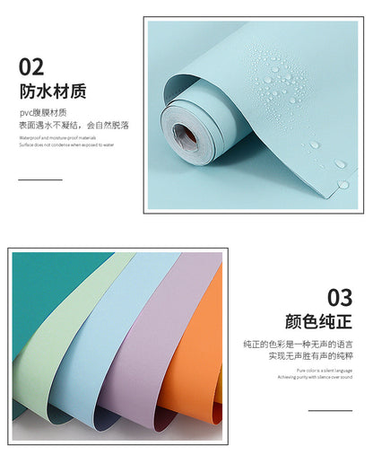 Matte PVC Vinyl Self Adhesive Wallpapers Furniture Renovation Films White DIY Decorative Kitchen Cabinet Waterproof Wall Sticker