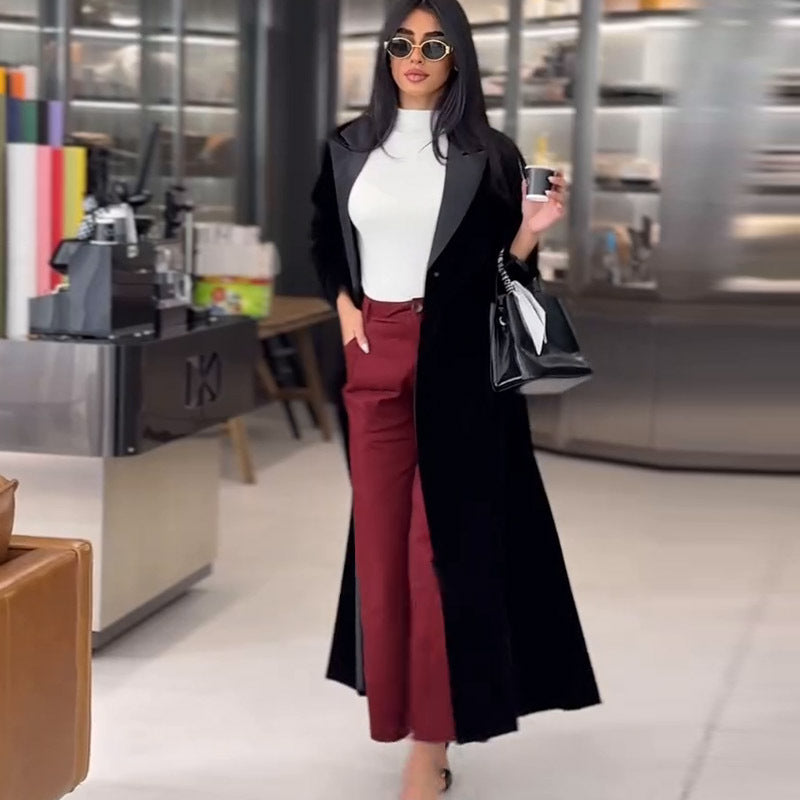 Muslim Women Abaya Eid Lapel Trench Coat Single Breasted Overcoat Ramadan Morocco Dubai caftan kaftan Arab Casual Long Outerwear.