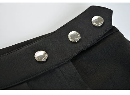 AltGoth Punk Mall Goth Shorts Skirt Women Y2k E-girl Streetwear Harajuku Leg Ring Buckle Detachable High Waist Emo Alt Clubwear.