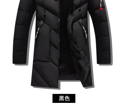 Male Solid Cotton Outwear Coats Men's Thick Fleece Winter Jacket Fashion Fur Hooded Warm Cooton Parka Windbreaker Plus Size 6XL.