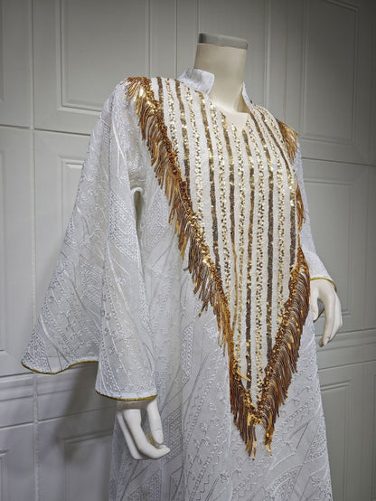 Marokko Party kleid für Frauen muslimische Abaya Mesh Pailletten Jalabiya Dubai Abayas Kaftan Abaya Islam Vestidos arabische lange Robe Herbst