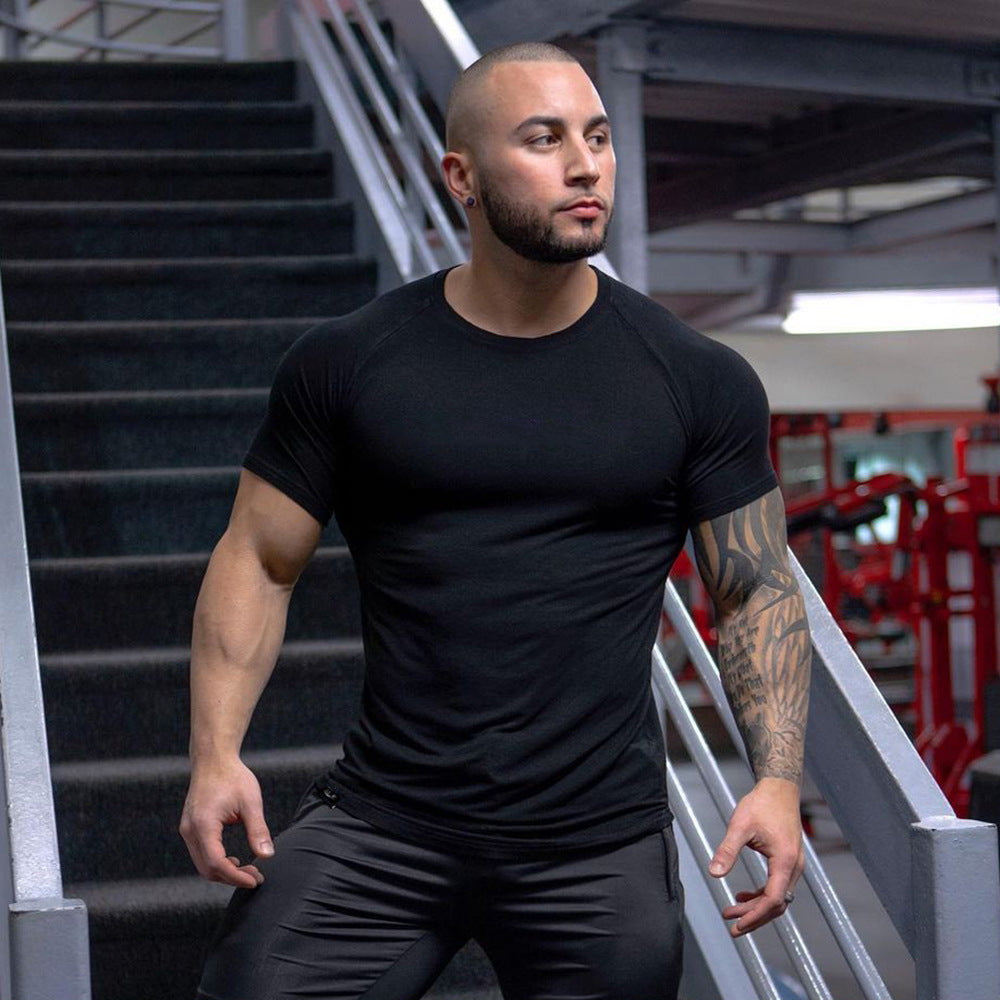 New Fashion Men's Summer Casual Comfortable Tight-Fitting T-Shirt Sports Gym Sportswear Quick-Drying Breathable T Shirt M-3XL.