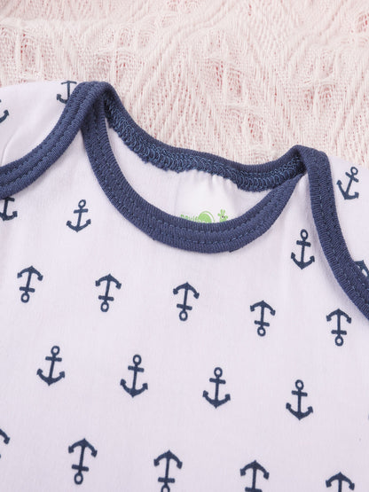 3PCS Sommer Jungen und Mädchen Nette Muster Hoodie Set Kurzarm Dreieck Overall Neugeborenen Baumwolle Bequeme Overall Pyjamas