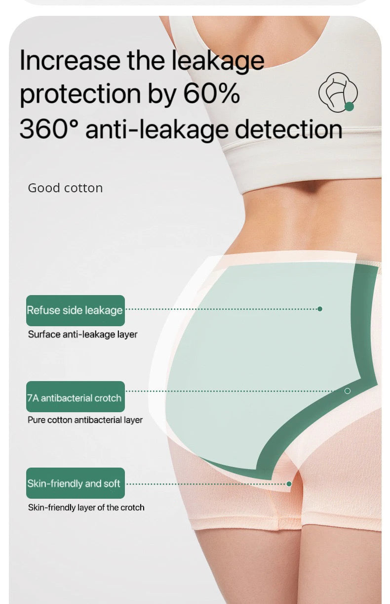 4pcs Women's Safety Pants Physiological Underwear High Waist Shorts Panties For Women Plus Size No Trace Leggings Safety Panty.