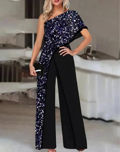 Fashionable Printed Pattern Wide Leg Pants Jumpsuit Independent Station Cross Border Spring Summer Women's Clothing