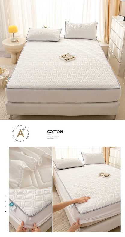 Waterproof Mattress Cover Cartoon Style Bed Covers Quilted Fitted Sheet постельное белье Thickened Bedspread(No Pillowcase)