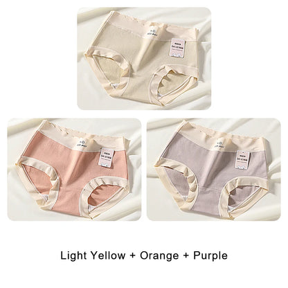 3PCS Female Underwear Antibacterial Pure Cotton Sexy Mid-rise Cotton Panties Woman Traceless Fashions Women's Intimate Intimates