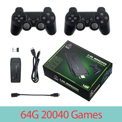 Retro Video Game Console Stick M8 Wireless Controller 4K 20000 Emulators 9 Built-in Games PS1 Compatible Gift for Kids