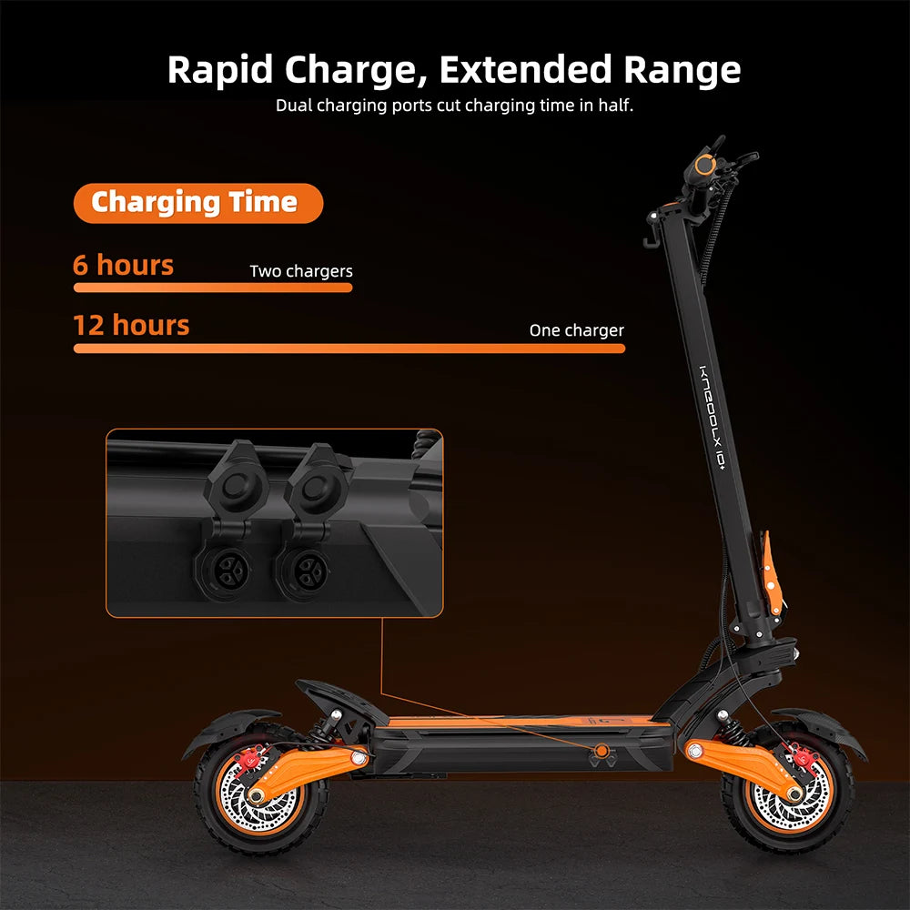 Kugoo LX10+ Electric Scooter 2*1400W Motor 60V 20.8Ah Battery 10 inch Tires 72km/h Max Speed 90km Range Hydraulic Disc Brakes.