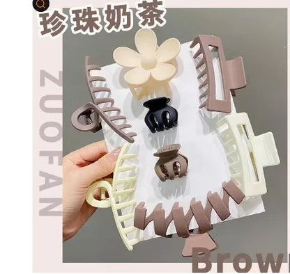 Set of 8 Plastic Hair Clip Large Hair Accessories Simple Hairpin Thin Hair Styling Tools for Women