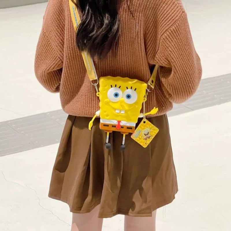 New Original cartoon SpongeBob SquarePants Kids Shoulder Bags Girl and Boys Cute gift Bag.