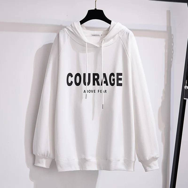175 kg Plus Size Damen Büste 170 Frühling Herbst Lose Brief Kapuzenpullover Sweatshirt Schwarz Rot Weiß 4XL 5XL 6XL 7XL 8XL 9XL