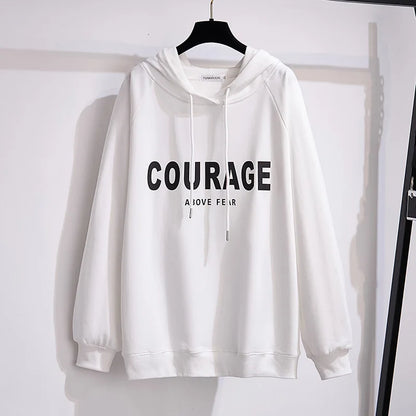 175 kg Plus Size Damen Büste 170 Frühling Herbst Lose Brief Kapuzenpullover Sweatshirt Schwarz Rot Weiß 4XL 5XL 6XL 7XL 8XL 9XL