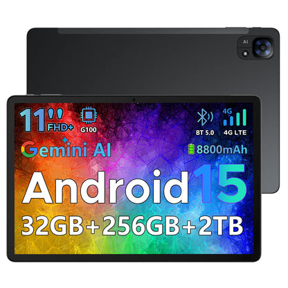 DOOGEE Tab E3 Tablet 11" Screen Android 15 Gemini AI 7.5mm Ultra-thin 32GB (8+24) 256GB Dual Speakers 8800mAh Battery Smart Pad