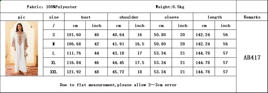 Ramadan Muslimische Damen bestickte lose Abaya-Kleider für Frauen Gala Marokko Dubai Eleganter lässiger Kaftan.