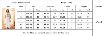 Ramadan Muslimische Damen bestickte lose Abaya-Kleider für Frauen Gala Marokko Dubai Eleganter lässiger Kaftan.