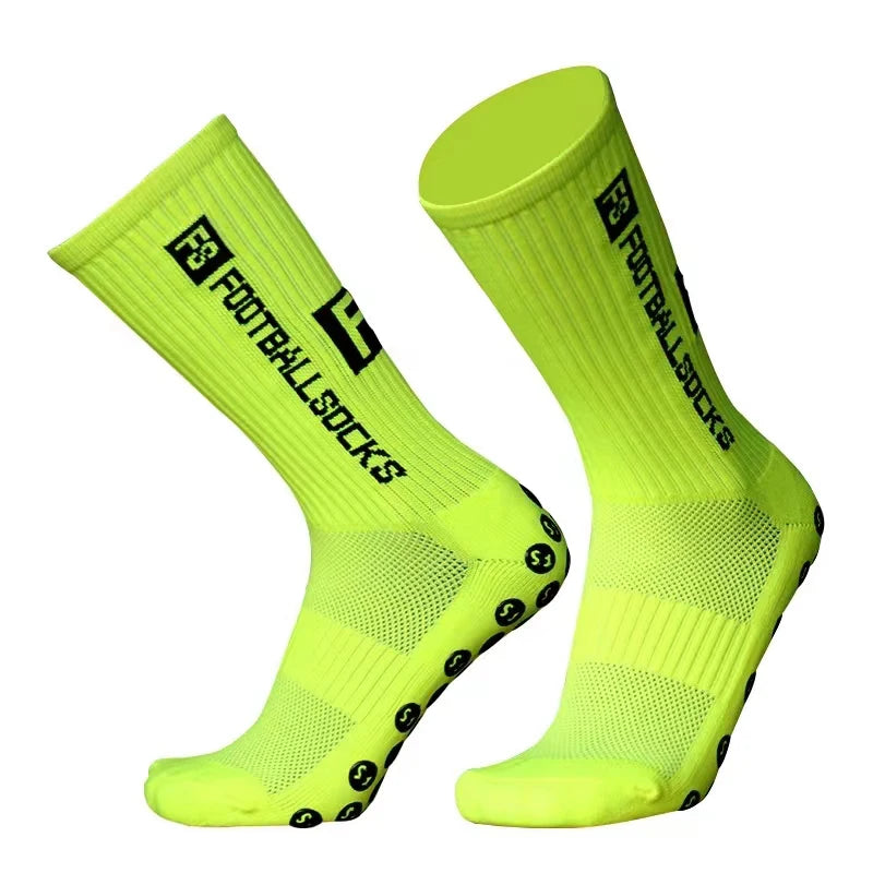 3/1Pair New Style FS Football Socks Round Silicone Suction Cup Grip Anti Slip Soccer Socks Sports Men Women Baseball Rugby Socks.