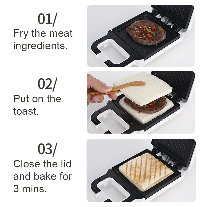 Sandwich machine breakfast machine household light food machine frying machine multi-function heating toast pressure toaster.