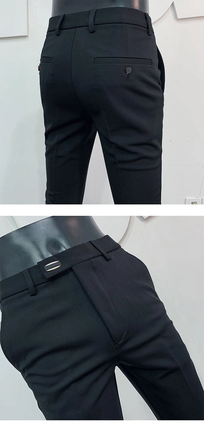 Men Suit Pants Dress Pantalone Hombre Stretch Slim Formal Trousers Calça Masculina Solid Color Casual Pants Fashion Men Clothing