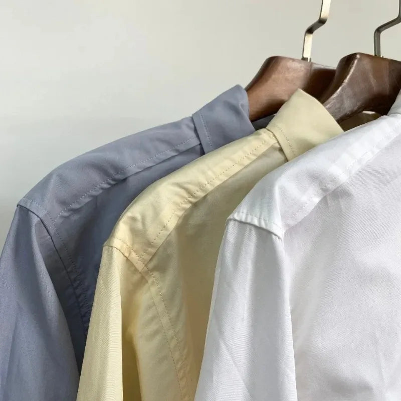 LUXURY Women's Vertical Striped Shirt, Short Front and Back, Short, Vertical Striped Shirt, Loose Long Sleeve, Commuter Style.