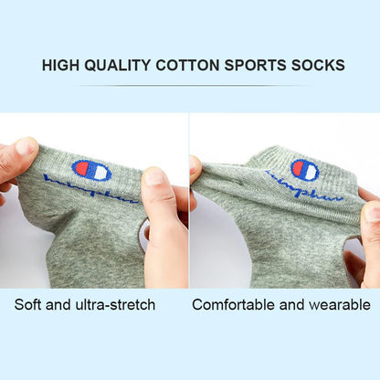 5/10/20 Pairs Men Ankle Socks Cotton Brand Classic Fashion Black White Socks Breathable Mesh Athletic Sports Socks for Summer.