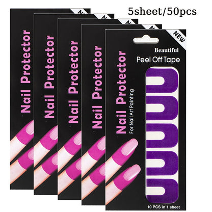 10/20/50 Pcs U-shape Spill-proof Anti-overflow Nail Polish Paint Varnish Peel Off Tape Finger Cover Nail Protector Stickers