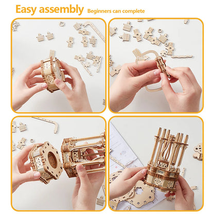 3d Wooden Puzzle Marble Runs Mechanical Puzzles Self Assembly Toy STEAM Educational Toys Model Building Kits for Kids Adult Gift.