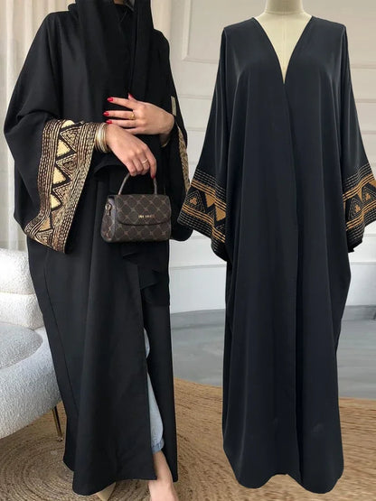 White Black Open Batwing Kimono Abaya Dubai  Islam Muslim Dress For Women Kebaya Kaftan Robe Musulmane Caftan Marocain Femme.