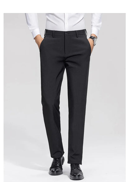 Men's Formal Down Pants 90% White Duck Down Winter Business Trousers Thickened Warm Straight Stretchable Office Pants Man PT-594.