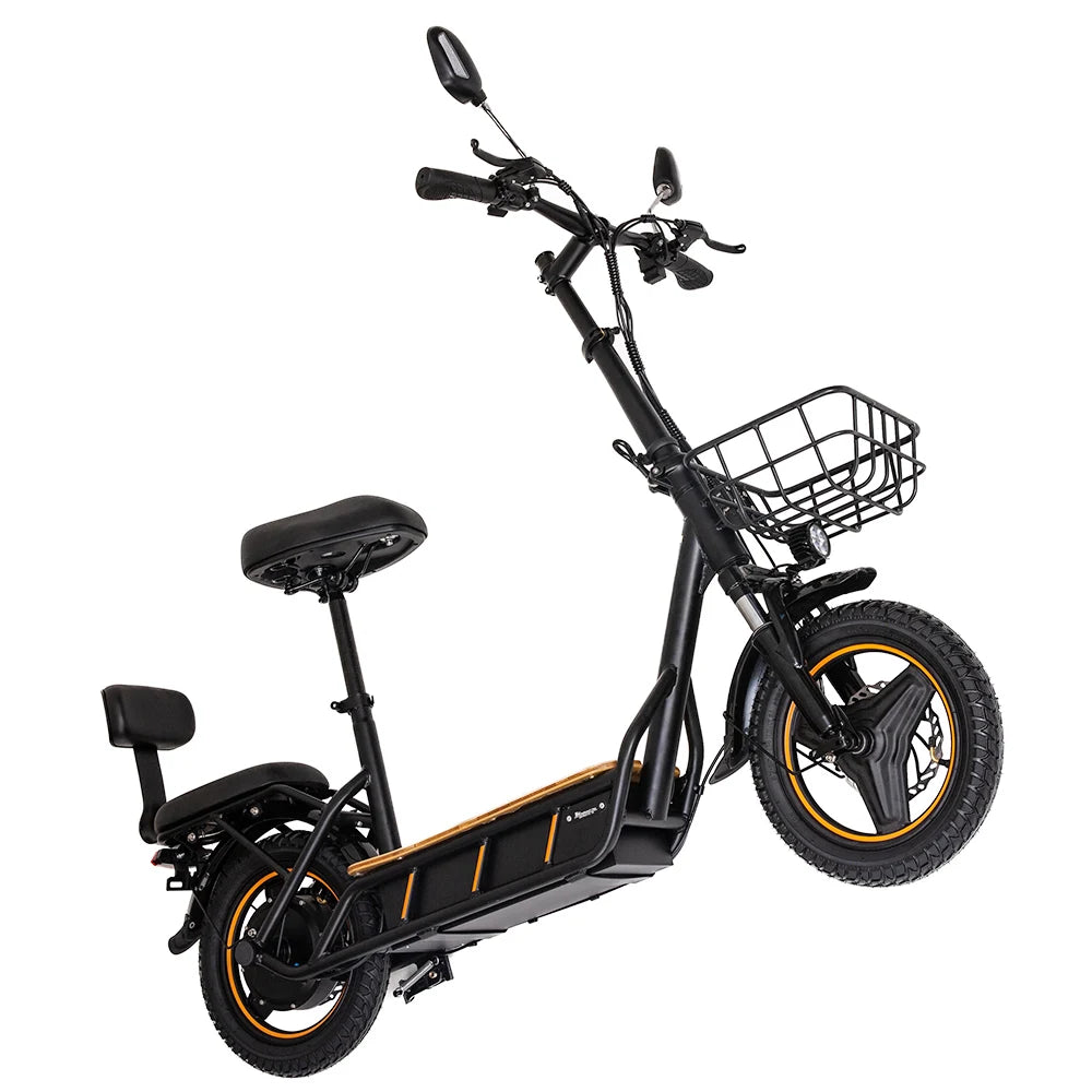 KuKirin C1 Pro Adult Electric Scooter With Seat 14" Tire 500W Motor 48V 26Ah Battery 45km Max Speed Electric Motorcycle.