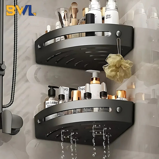 2PCS Badezimmer Regale Küche Lagerung Organizer Kunststoff Shampoo Rack Dusche Regal Bad Zubehör Kein Bohrer Regal