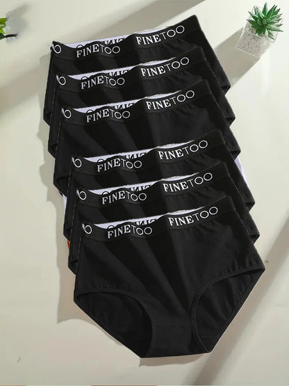 Finetoo 6Pcs/Set Women's Seamless Cotton Briefs Women Plus SizePanties Breathable Underwear Female Low Waist Soft Lingerie S-XXL