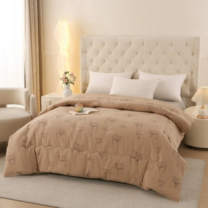 2025 new thickened polished camel hair quilt winter quilt student spring and autumn universal warm quilt in all seasons.