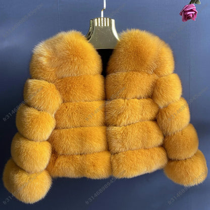 Damen Pelzmantel Damen Fuchspelzmantel Natürlicher Fuchsmantel Damen Werbeartikel Original echte europäische und amerikanische Modelle