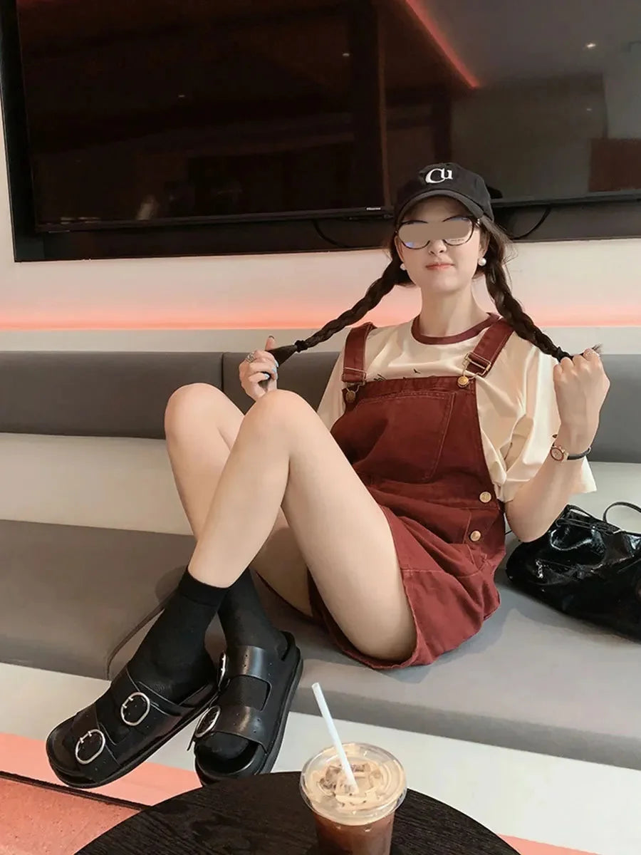 MeiYang Jamsuit Adjustable Shoulder Strap Jumpsuit Long/Short Pants Youthful Spunky One-Piece Overalls Chinese Brand Women's Clo.