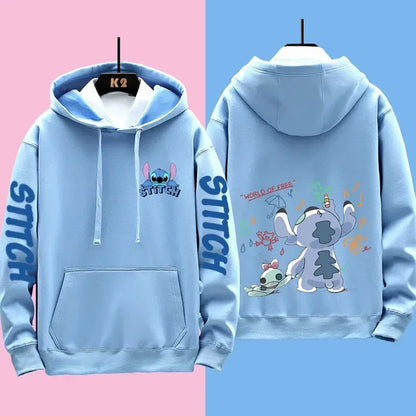 Disney Stitch Different Couple Outfits for Men and Women Casual Sweatshirts Hooded Jackets and Clothes.