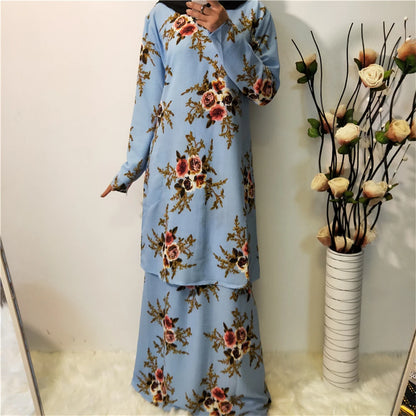 Ramadan Eid Abaya Damen Dubai Islam Women Muslim Modest Dresses Set Kebaya Kaftan Robe Vestidos Musulmanes Caftan Marocain Femme.