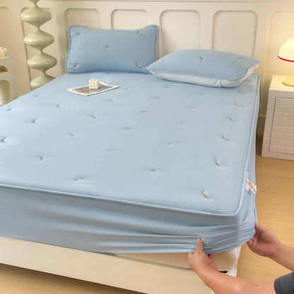 Thicken Bedspread Elastic Bed Cover Simple Style Bed Linen Queen/King Size Mattress Covers 매트리스 커버	 (No Pillowcase).