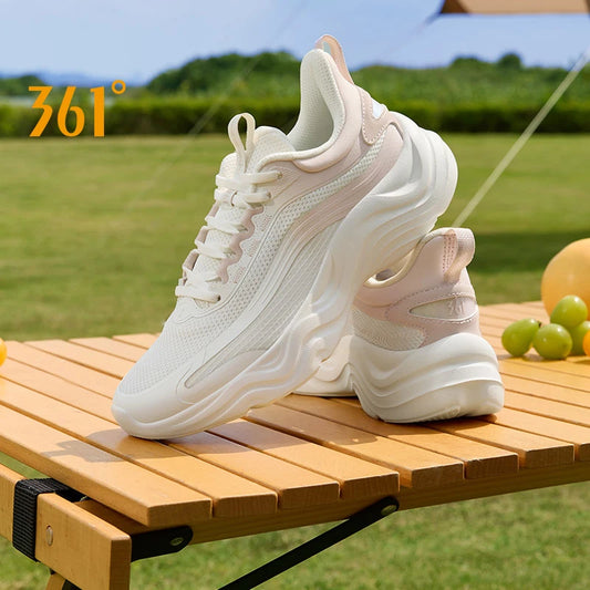 361 Degrees New Women Running RacingShock Absorbing Wear Casual All-Match Resistant Trendy Thick Bottom Female Sneaker 682412245.