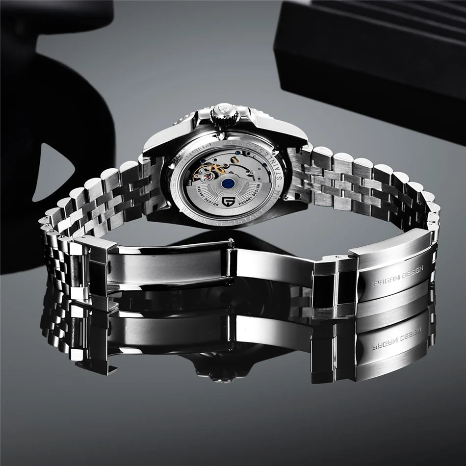 PAGANI DESIGN 40MM Ceramic GMT Automatic Watch Men's Mechanical Watch Sapphire Glass 100m Waterproof Men's Mechanical Watch.
