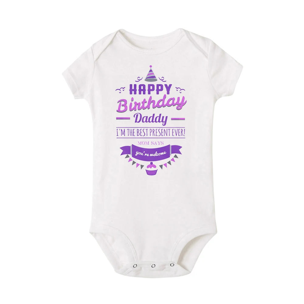 Alles Gute zum Geburtstag Papa Neugeborenes Baby Body Geschlechtsneutrale Babyartikel Säuglingskleidung Zwillinge Outfit Strampler Vater Geburtstagsgeschenk
