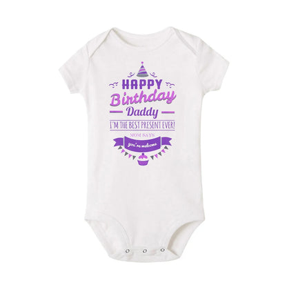 Alles Gute zum Geburtstag Papa Neugeborenes Baby Body Geschlechtsneutrale Babyartikel Säuglingskleidung Zwillinge Outfit Strampler Vater Geburtstagsgeschenk