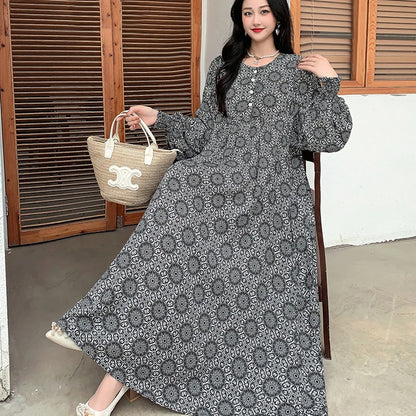 Kleid Frauen Kleidung plus Größe Frühling Sommer böhmischen Strand koreanischen Stil Blumen Vintage Vestidos Robe lose Kleider übergroß