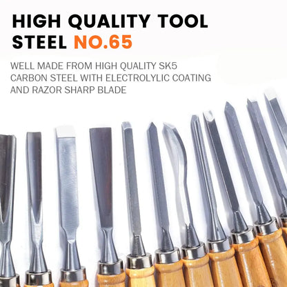 Podofo  12Pcs Wood Carving Hand Chisel Tool Set Woodworking Professional Gouges Consruction An Carpentry Tools